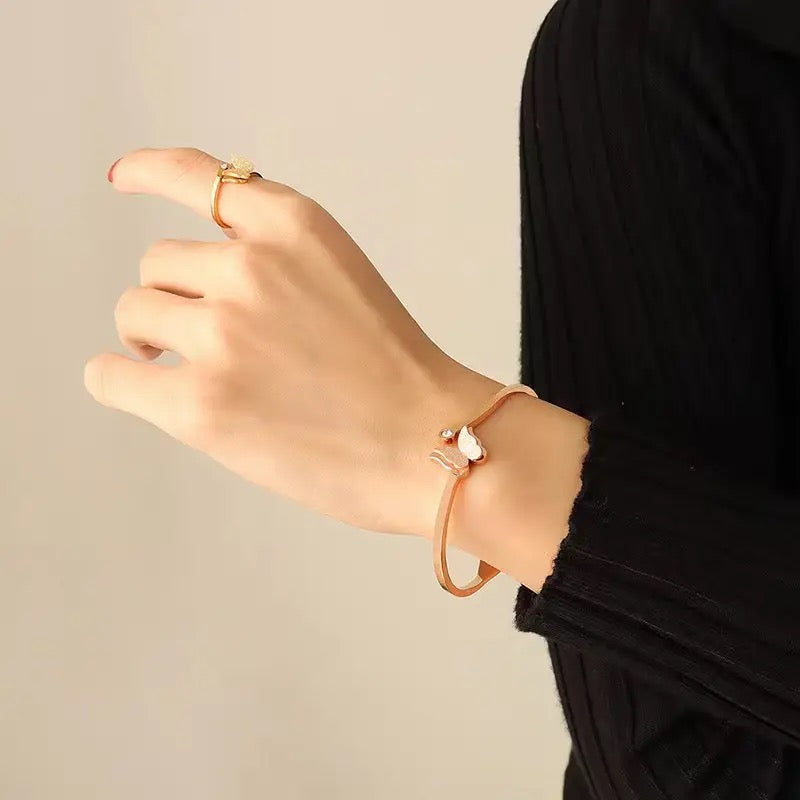 Elegant Open Butterfly Bangle