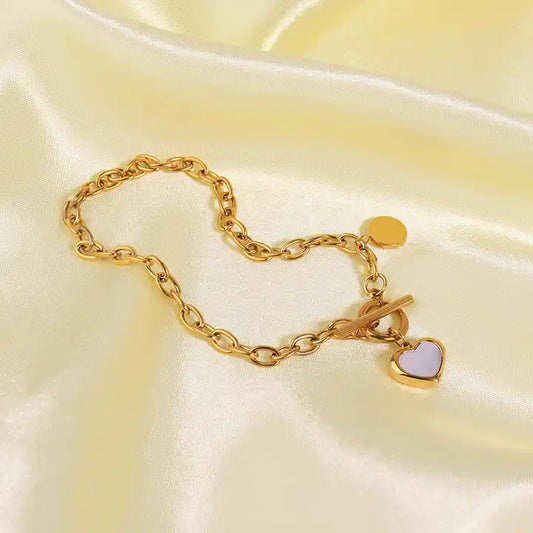 OT Buckle Heart Shell Bracelet