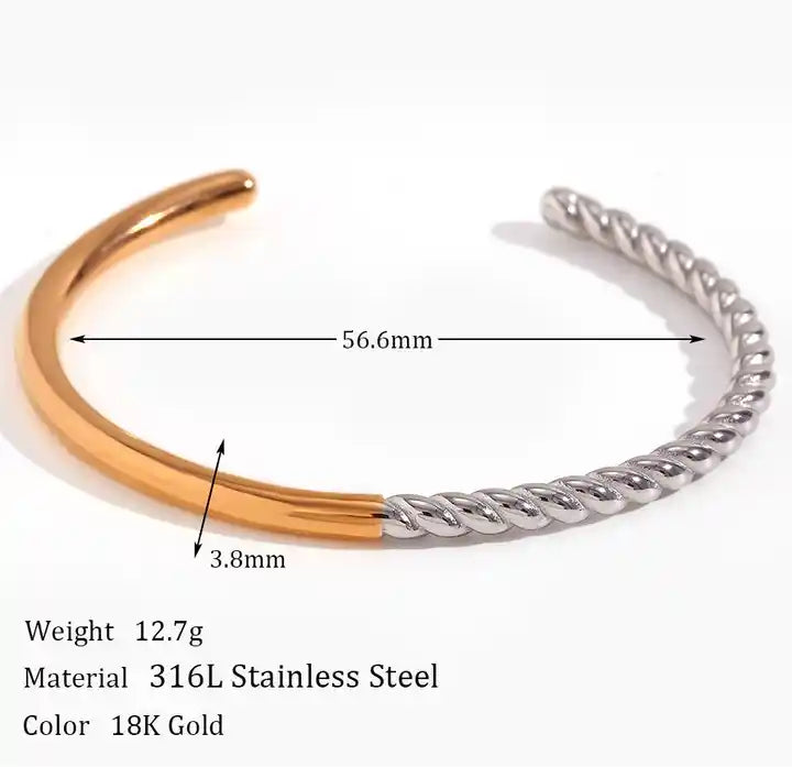 Half-Twisted Open Bangle