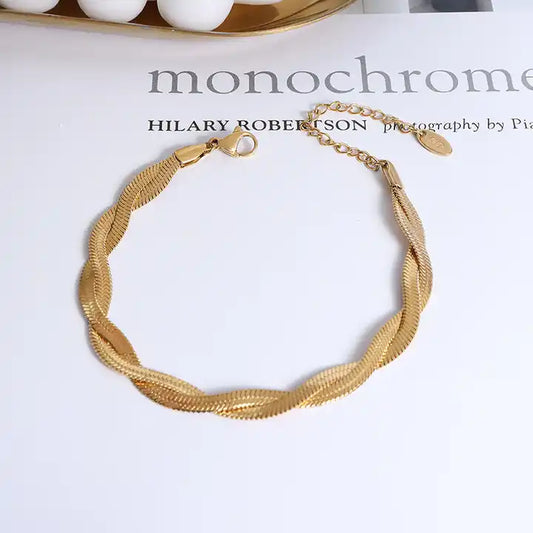 Twisted Flat Herringbone Bracelet