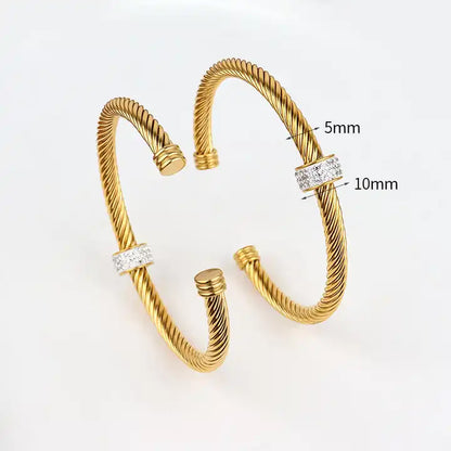 Zircon Wire Twisted Bangle