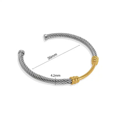 Two-Tone Twisted Wire Cable Bangle