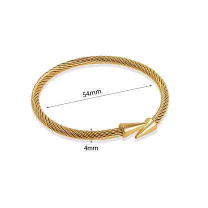 Rocket Head Twisted Wire Bangle