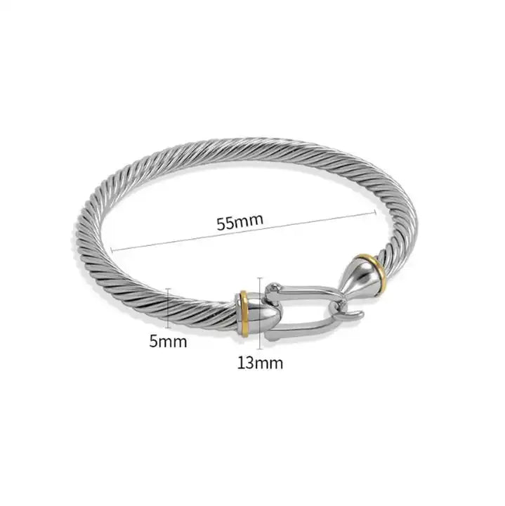 Hook Horseshoe buckle Bangle