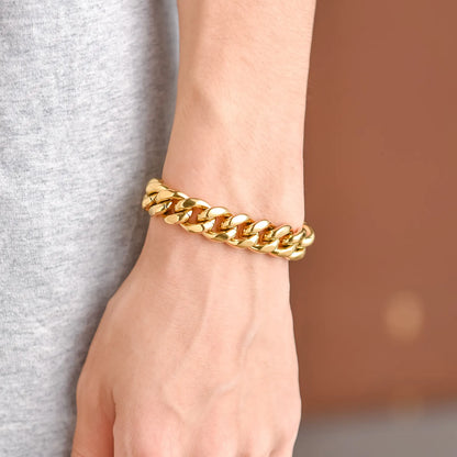 Italian Style Cuban Chain Link Bracelet