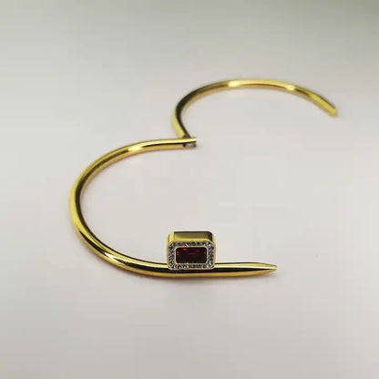 Square Red Zircon Bangle