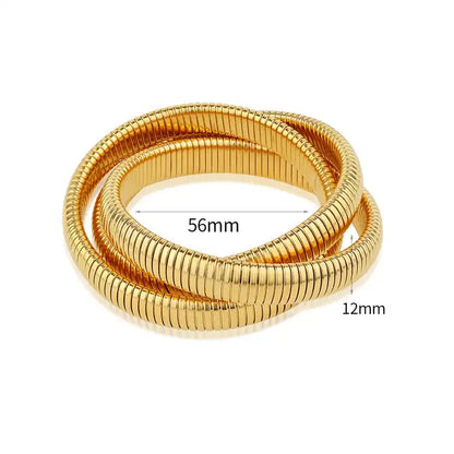 Stylish Trio Flexible Interlocking Bangle