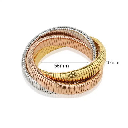 Stylish Trio Flexible Interlocking Bangle