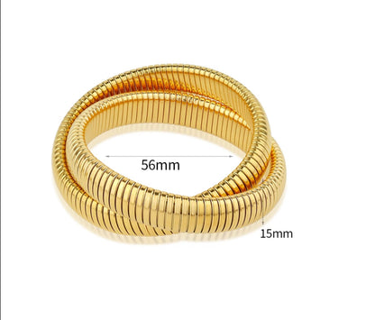 Stylish Trio Flexible Interlocking Bangle