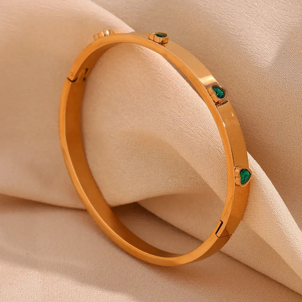 Zircon Heart Bangle