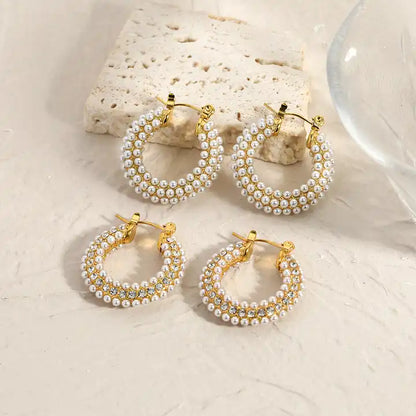 Tara Pearl Hoop Earrings