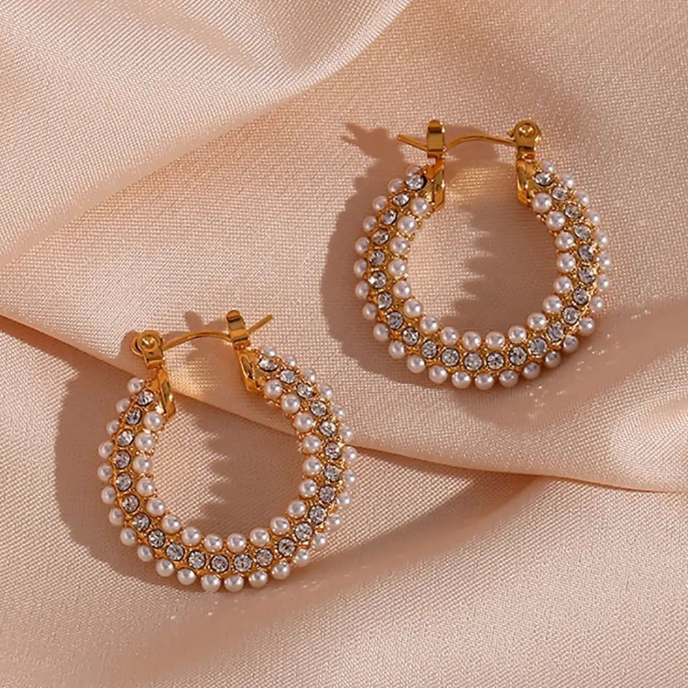 Tara Pearl Hoop Earrings