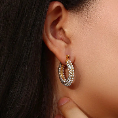 Tara Pearl Hoop Earrings