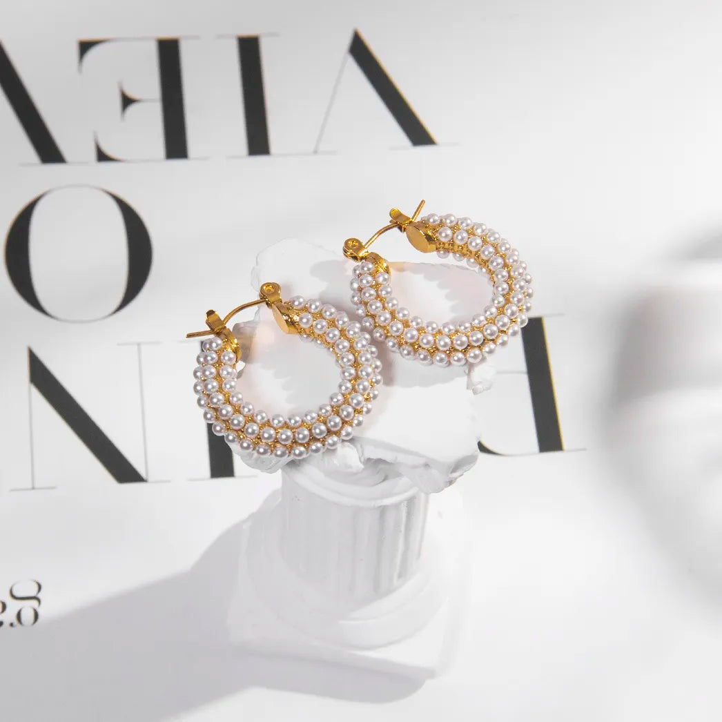 Tara Pearl Hoop Earrings