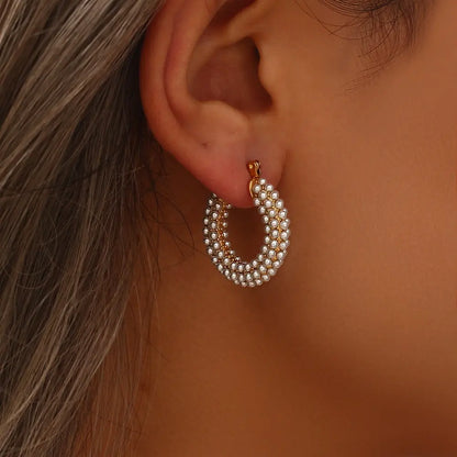 Tara Pearl Hoop Earrings