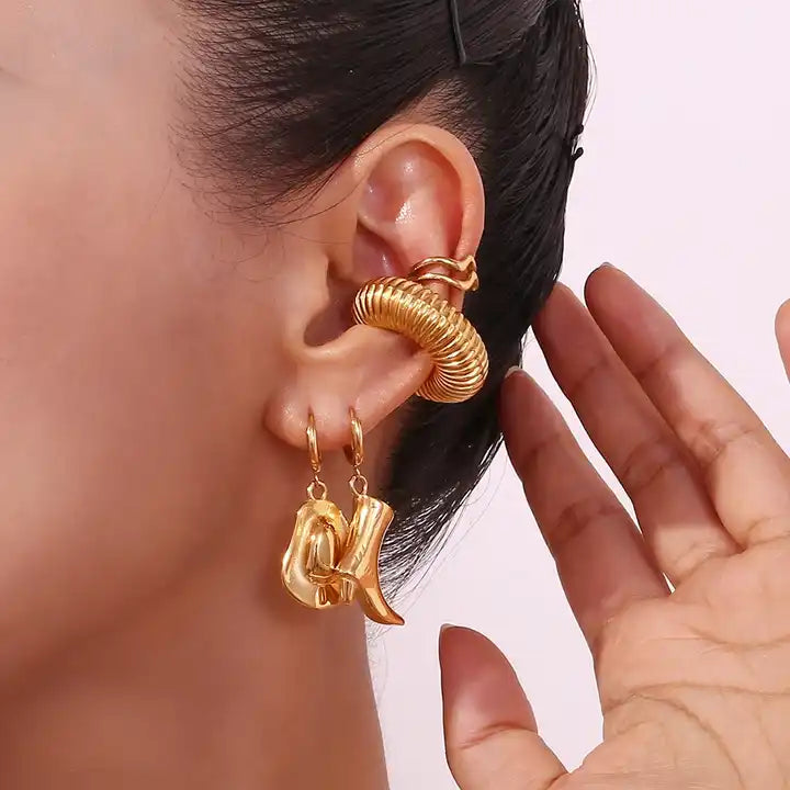 Water Wave Cuff Earrings