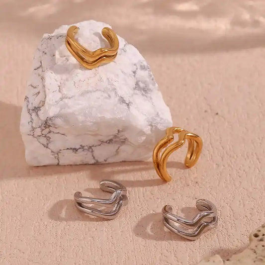 Water Wave Cuff Earrings