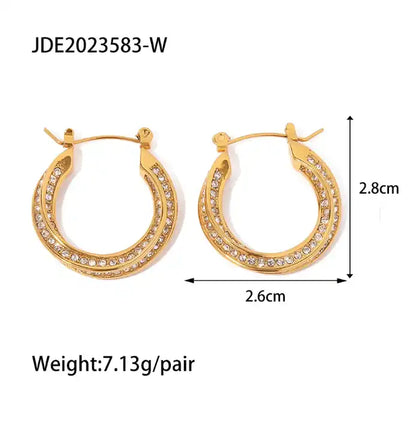 Zircon Hoop Earrings