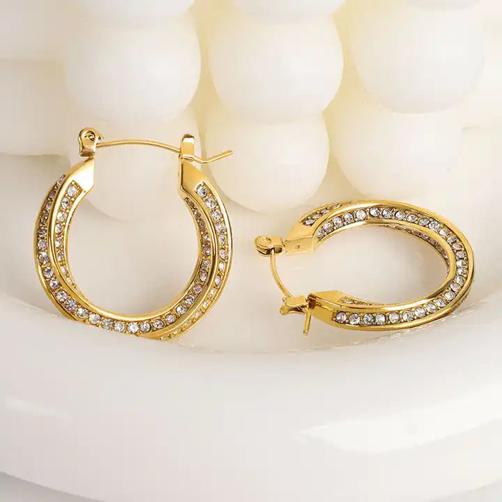 Zircon Hoop Earrings