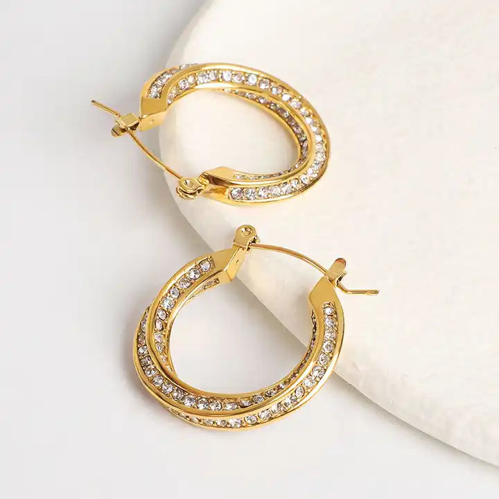 Zircon Hoop Earrings