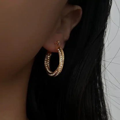 Zircon Hoop Earrings