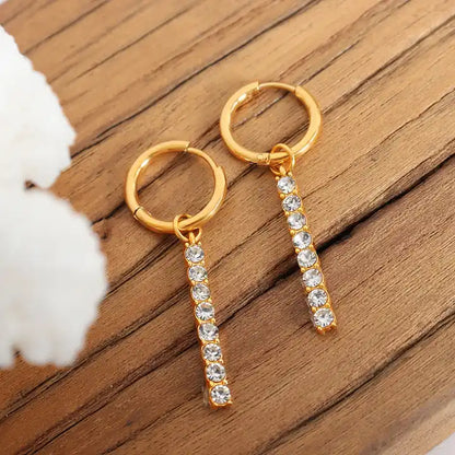 HipHop Long Zircon Earrings