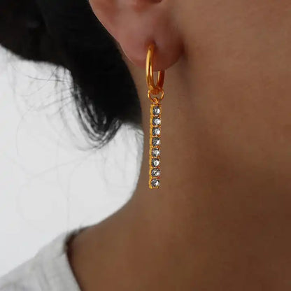 HipHop Long Zircon Earrings