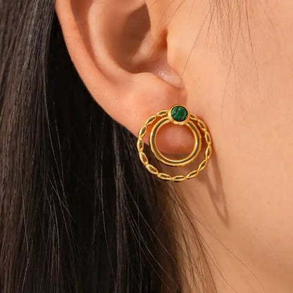 Double Hoops Elegant Earrings