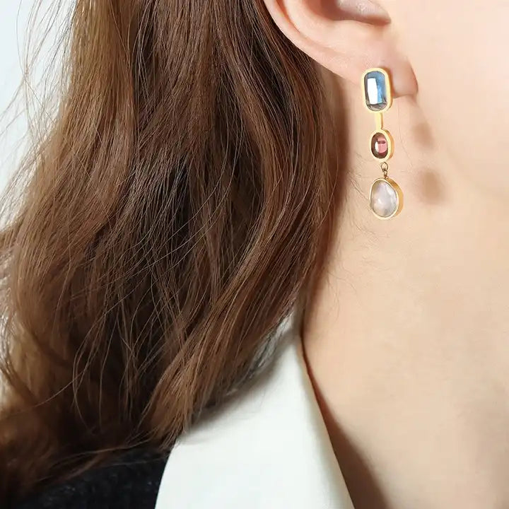 Inlaid Dangle Earrings