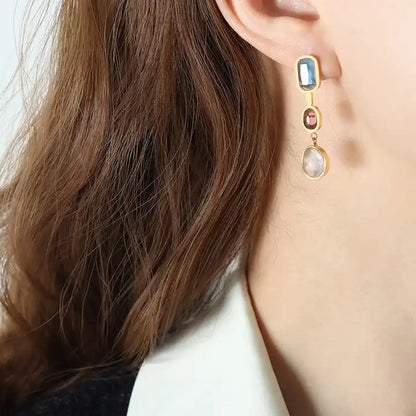 Inlaid Dangle Earrings