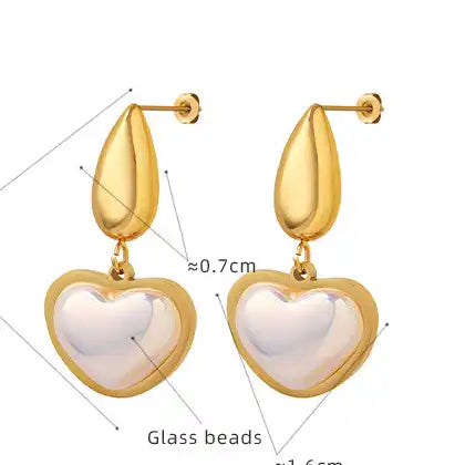 Mother Of Pearl Heart Earrings