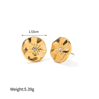 Circle Shape Cute Zircon Earrings