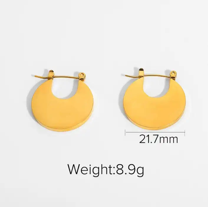 Chunky Round Hoop Earrings