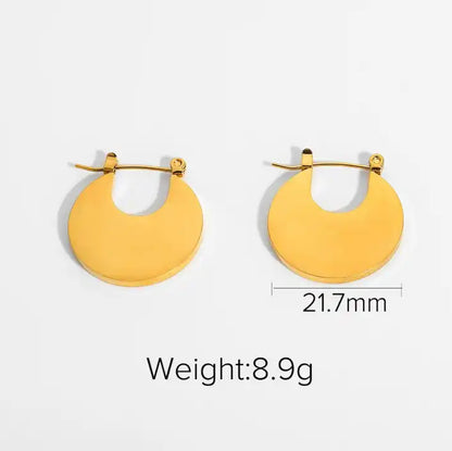 Chunky Round Hoop Earrings