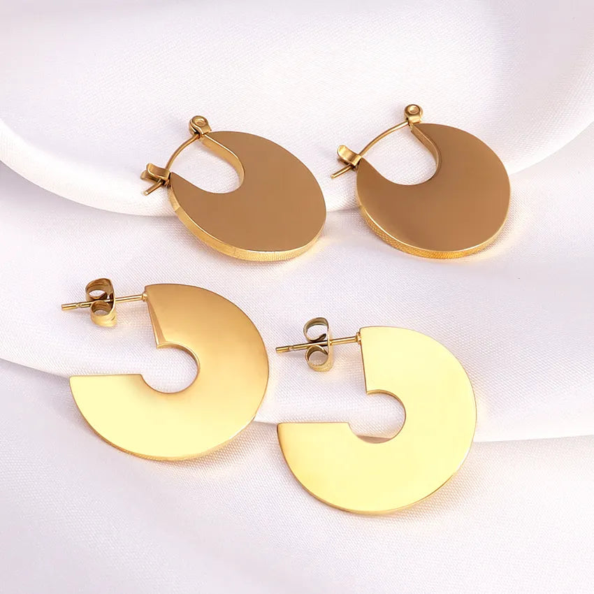 Chunky Round Hoop Earrings