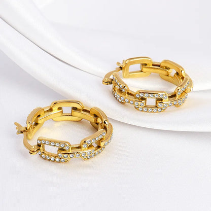 Link Chain Zircon Earrings