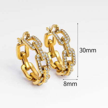 Link Chain Zircon Earrings