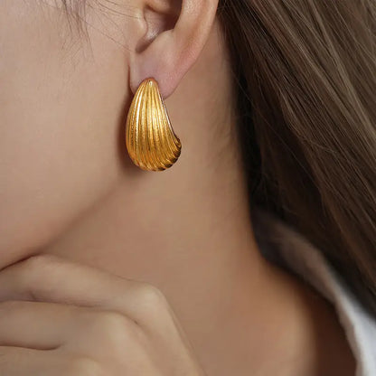 Hollow Chunky Tear Drop Earrings