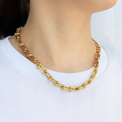 Handmade Thick U Shape Chain Necklace