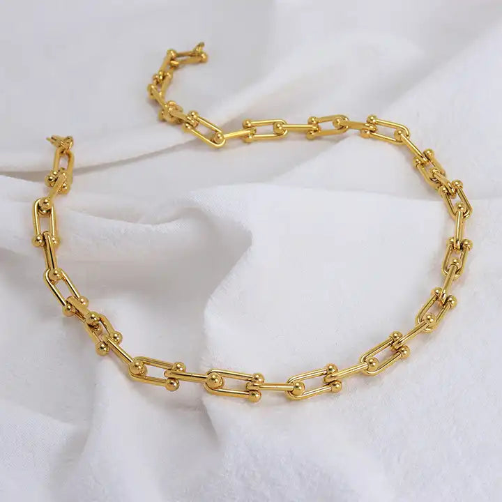 Handmade Thick U Shape Chain Necklace