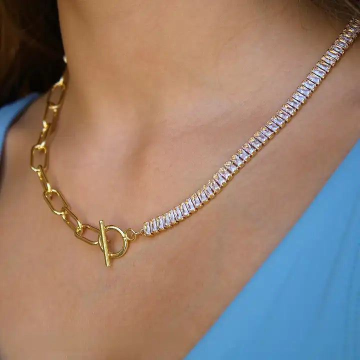 Zircon with Open Link Chain Choker