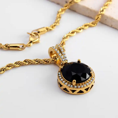 Zircon Black Diamond Pendant Necklace