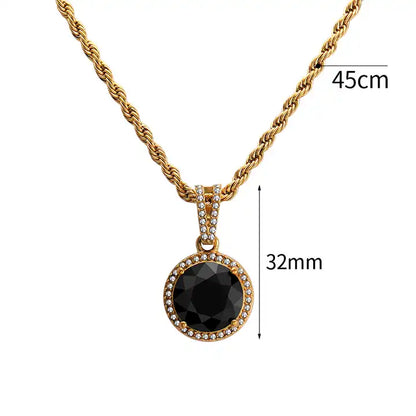 Zircon Black Diamond Pendant Necklace