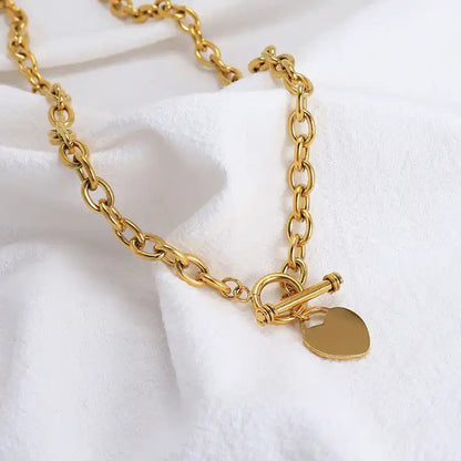 Heart Pendant OT Clasp Necklace