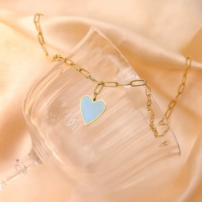 Enamel Heart Pendant Necklace