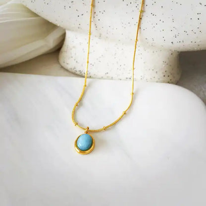 Blue Natural Moonstone Necklace