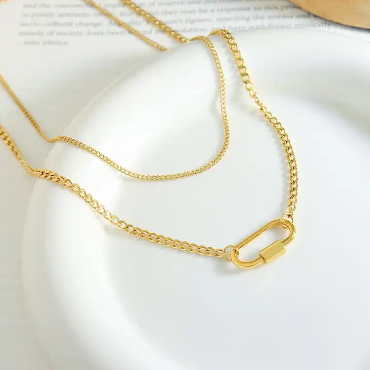 Double Layer Geo Style Necklace