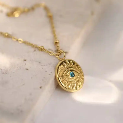 Turkish Devil Evil Eye Pendant Necklace