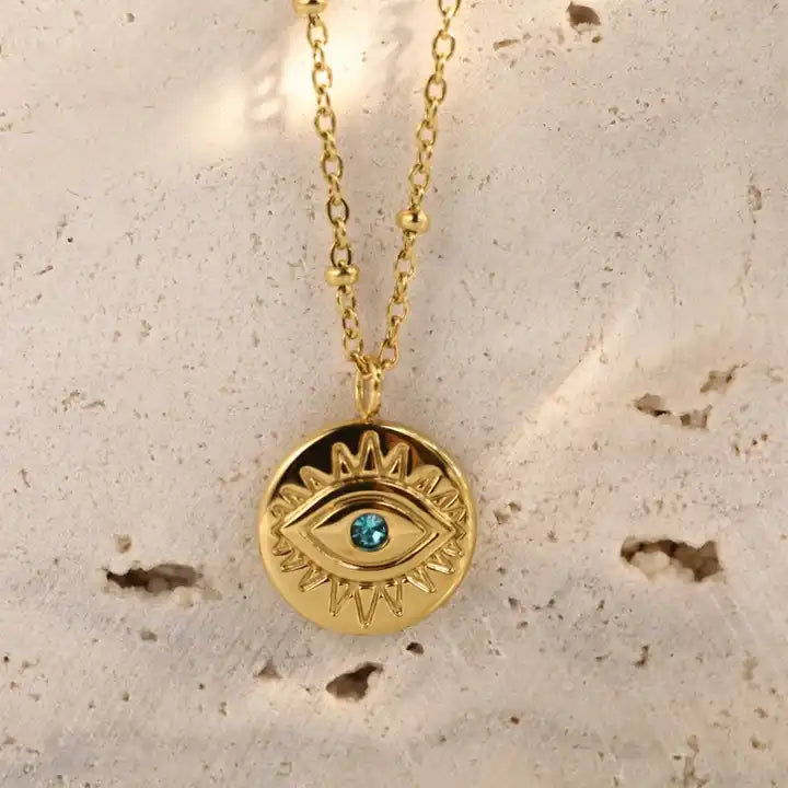 Turkish Devil Evil Eye Pendant Necklace