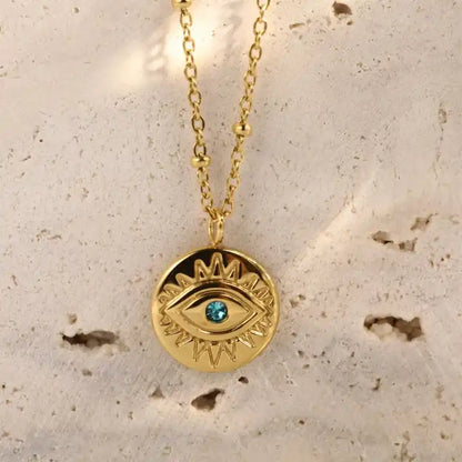 Turkish Devil Evil Eye Pendant Necklace